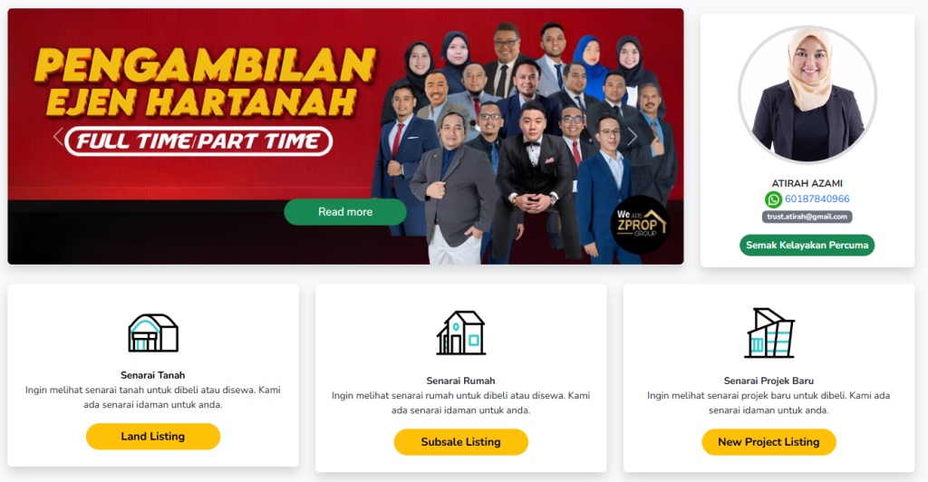 Konsultan hartanah berdaftar, fokus kepada penyelesaian jual beli hartanah anda. Semak kelayakan anda sekarang